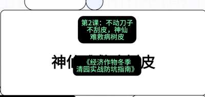 第2节：【物理手段】不动刀子不刮皮，神仙难救病树皮，课程：《经济作物冬季清园&middot;实战防坑指南》#识农AI