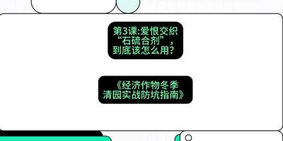 第3节：【核武药剂】爱恨交织的&ldquo;石硫合剂&rdquo;，到底该怎么用？，课程：《经济作物冬季清园&middot;实战防坑指南》#识农AI